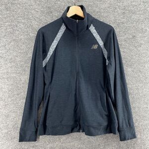 New Balance Activewear Track Jacket Women M Medium Black Full Zip Long Sleeve